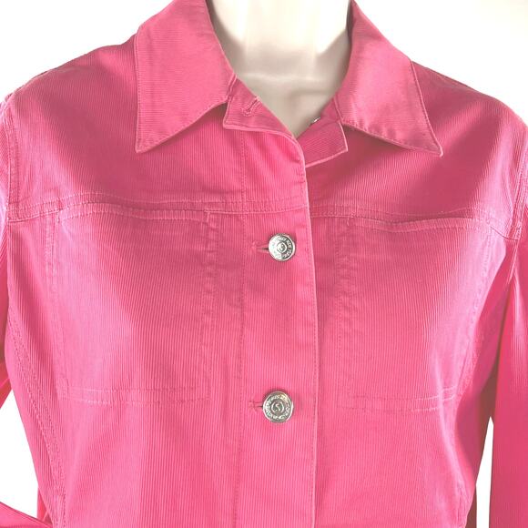 Jones New York Signature Womens M Jacket Small Corduroy Pinkish Coral - Picture 3 of 13